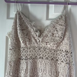 Grey ish White Lace Dress